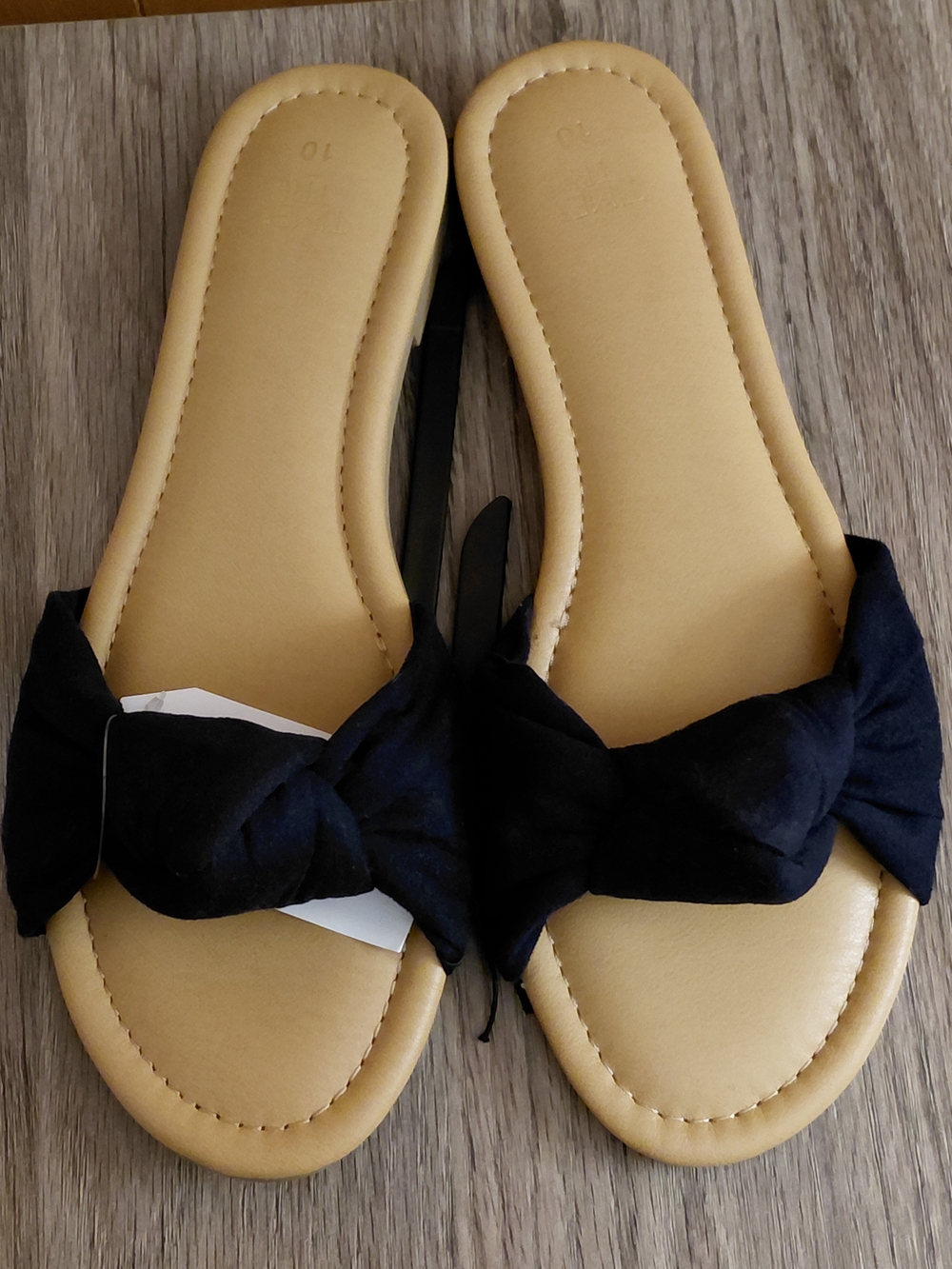TIME AND TRU KNOT SLIDE SANDALS NAVY MEMORY FOAM WOMEN'S BEACH RESORT VACATION - Picture 3 of 9